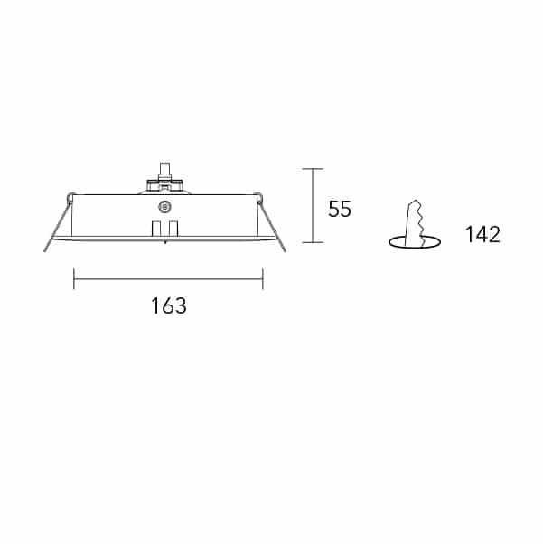 Empotrable de techo orientable