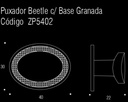 Tirador Beetle con base granada -  Negro