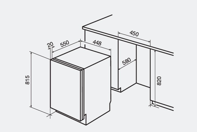 Lavavajillas panelable Bompani 45cm