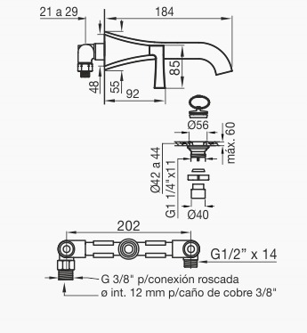 Urbano Lever Juego de Lavatorio para Pared - FV (copia)