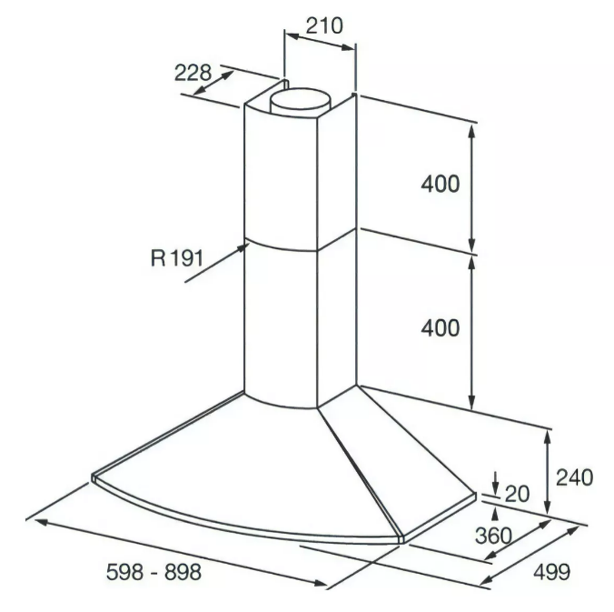 Campana extractora CONVEXA 90cm - Franke