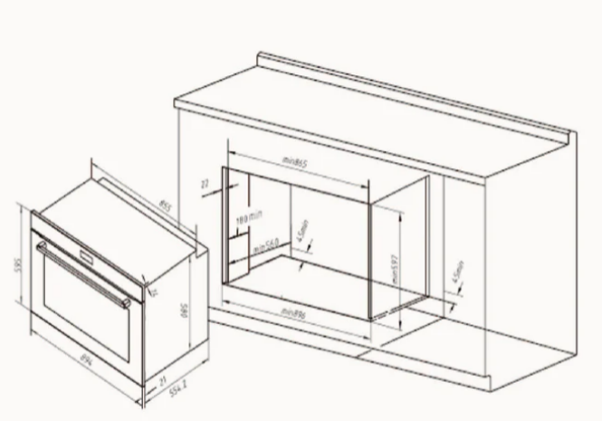 Horno Eléctrico Empotrable Con Cocción Vapor Profesional y Air Fry - 90 cm Ultra Capacidad 133L