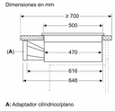 Anafe de inducción con extractor integrado, 70 cm - Bosch