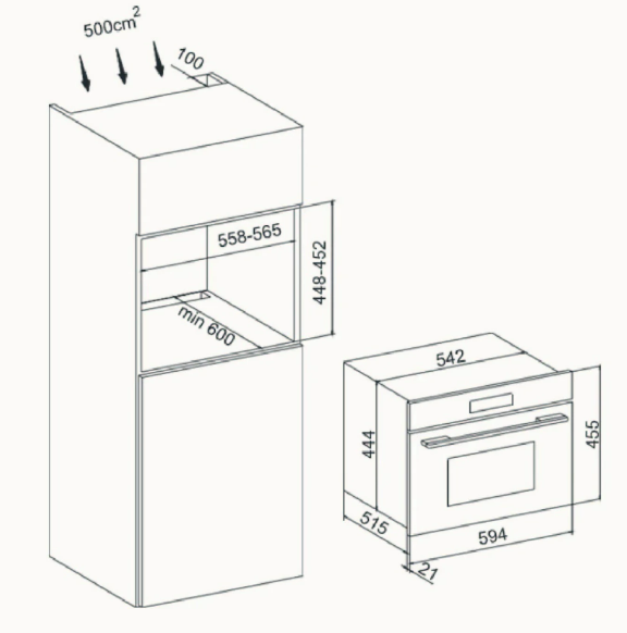 MICROONDAS EMPOTRABLE VONDOM 60CM