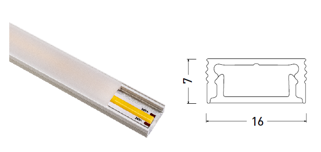 Perfil portaled 1607 para aplicar de aluminio anodizado