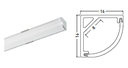 Perfil portaled Portaled 1616 para aplicar a 45° de aluminio anodizado