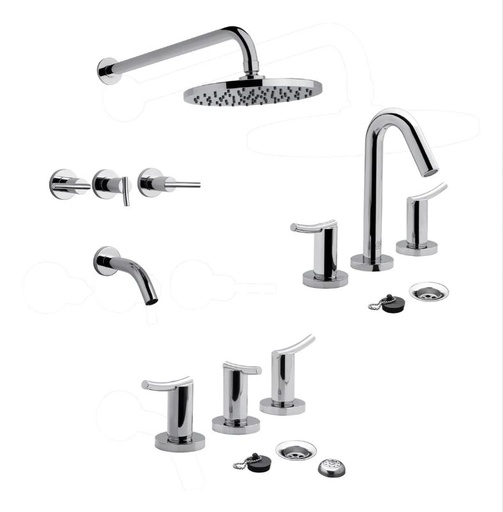 [0207/39cr-0103/39cr-0295/39cr] Combo Juego Grifería Fv Libby Lavatorio Ducha Bidet