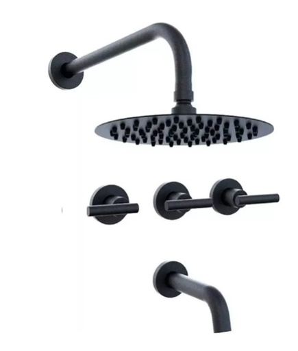 [4508-NE] Sun Lever Black - Ducha de embutir